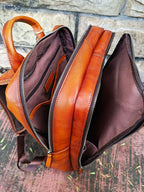 Balo Da Bò VEG Patina Nhập Khẩu RETRO Chứa Laptop Đa Chức Năng BPL172