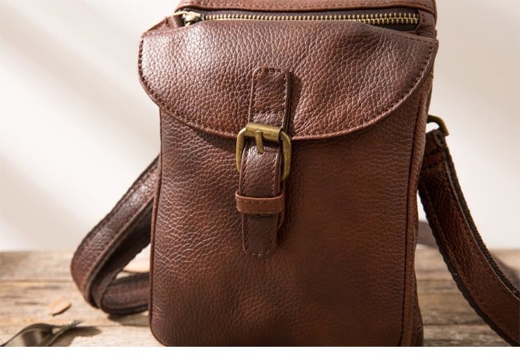 Túi da bò thật đeo chéo nhỏ gọn Berry & Ken RETRO - Classic edition SBM118