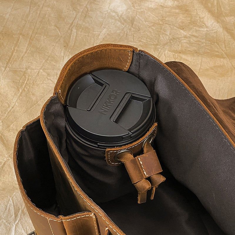 Túi Hộp Da Bò Sáp Italy đựng máy ảnh Đeo Chéo & Xách Tay Cổ Điển SBM353