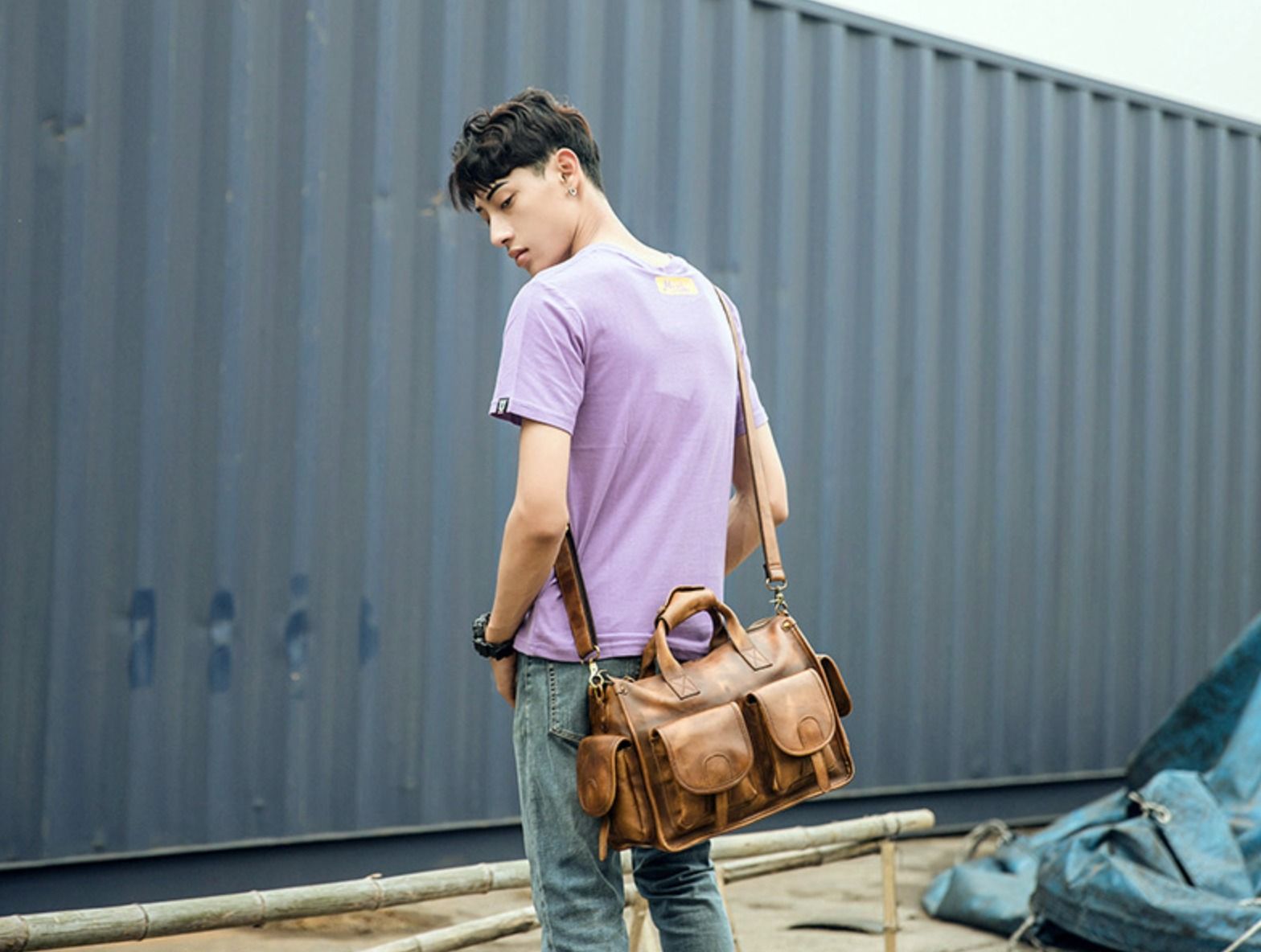 Túi Xách Da Bò VEG Patina Italy Cao Cấp Xách Tay Đựng Laptop & Hồ Sơ SBM373