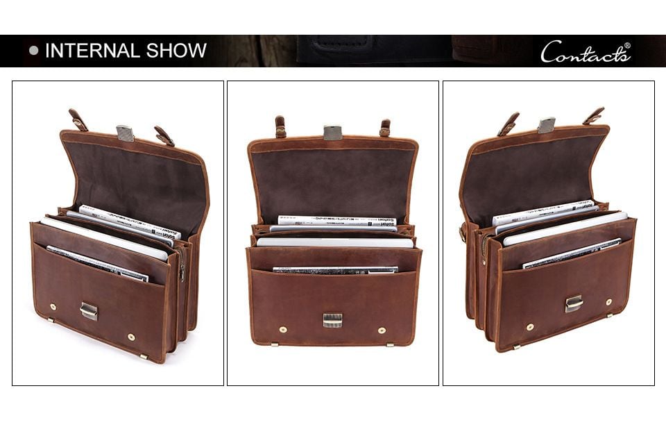 Cặp Da Công Sở Da Bò Sáp Italy Cao Cấp Đựng Laptop RETRO SBM324