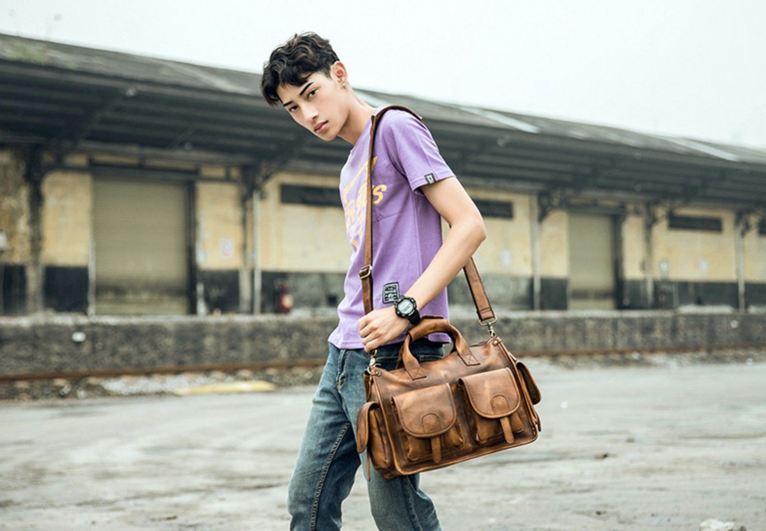 Túi Xách Da Bò VEG Patina Italy Cao Cấp Xách Tay Đựng Laptop & Hồ Sơ SBM373