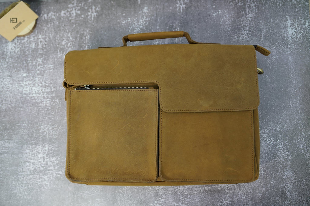 Cặp Xách Tay Da Bò Thật Đựng Laptop Bussiness Men SBM240