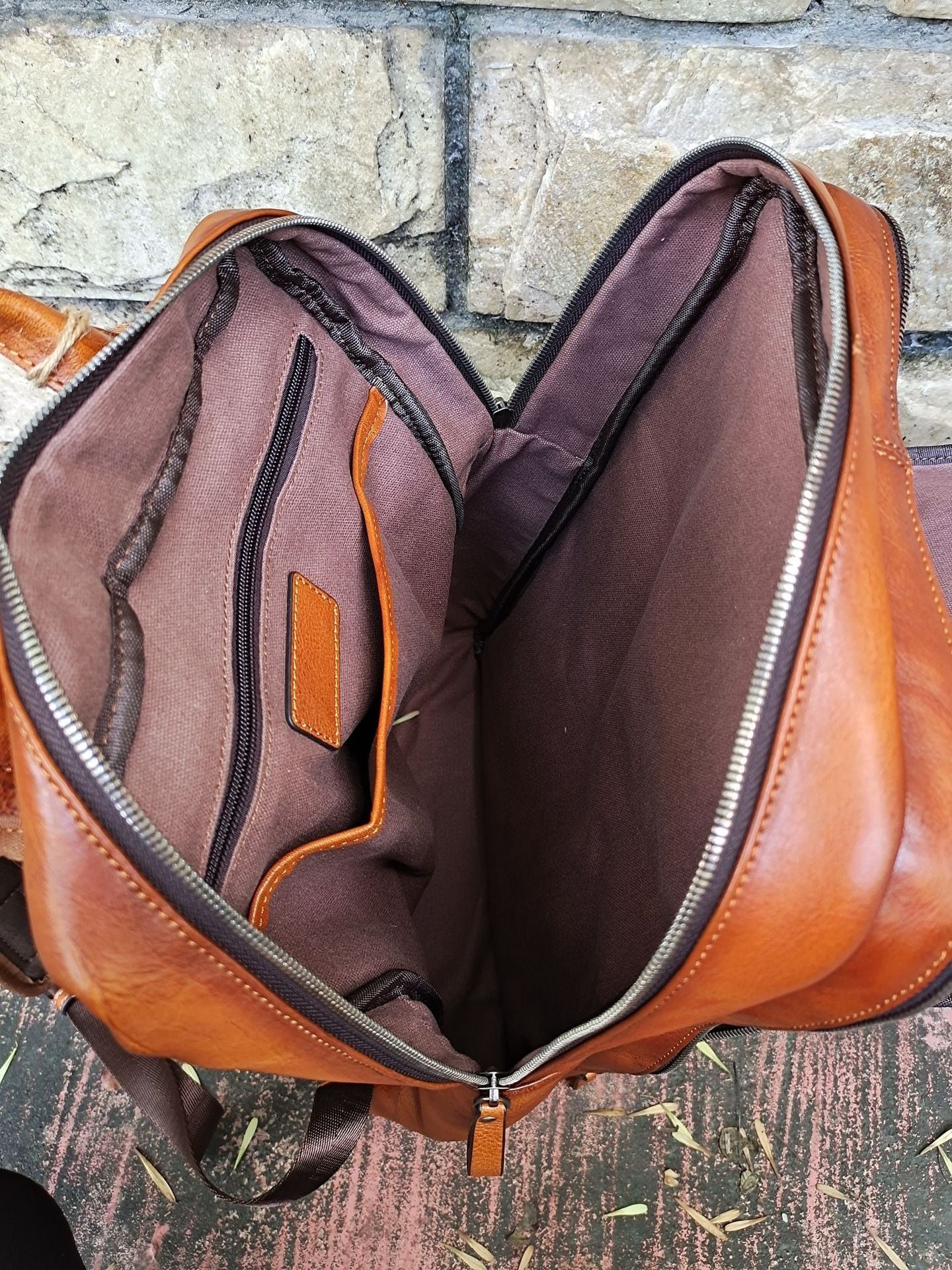 Balo Da Bò VEG Patina Nhập Khẩu RETRO Chứa Laptop Đa Chức Năng BPL172