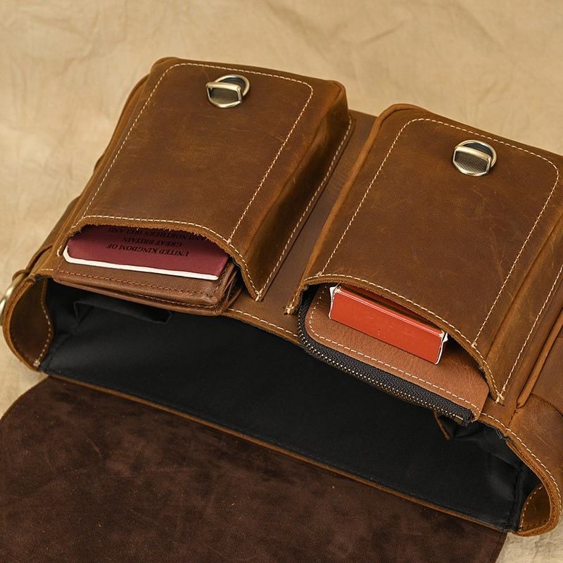 Túi Hộp Da Bò Sáp Italy đựng máy ảnh Đeo Chéo & Xách Tay Cổ Điển SBM353