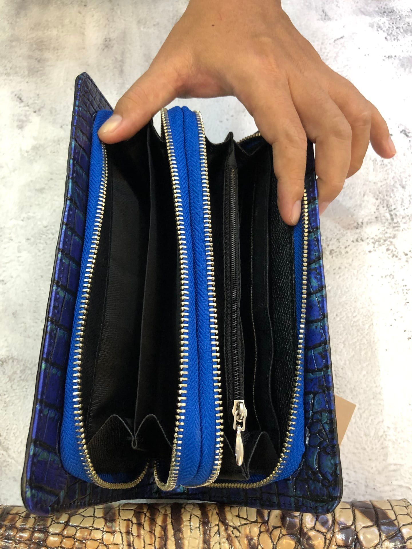 Ví Cầm Tay CLUTCH 2K Da Thật Vân Cá 3D Handmade Limited CLH291