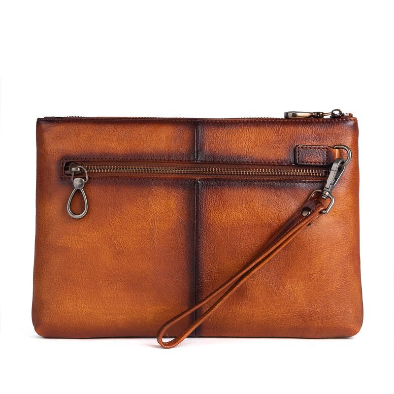 Ví Cầm Tay CLUTCH Nam Da Bò VEG Patina Ý Nhập Khẩu Cao Cấp CLH249