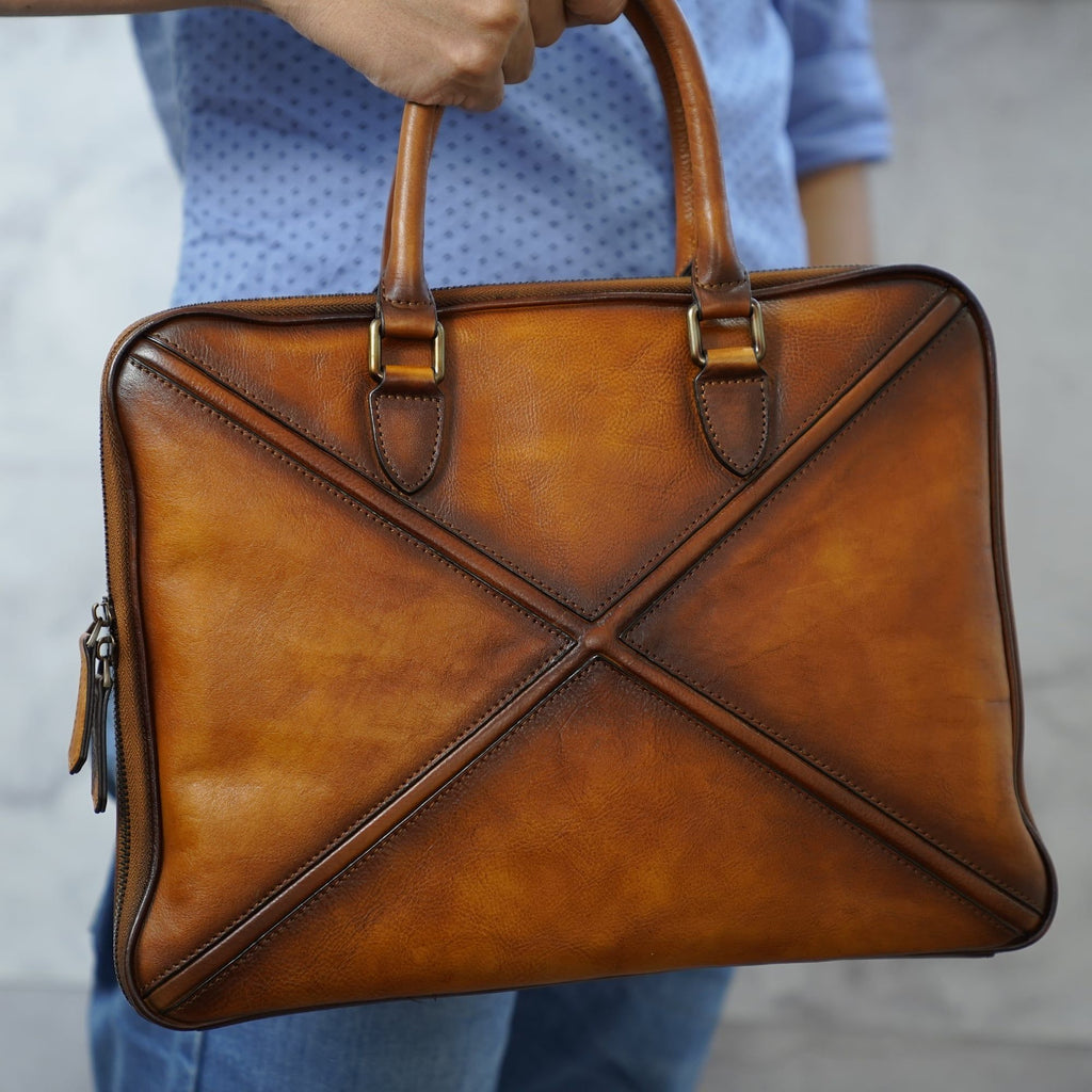 Cặp Da Bò VEG Italy Cao Cấp Xách Tay Đựng Laptop & Hồ Sơ Bussiness Men SBM243