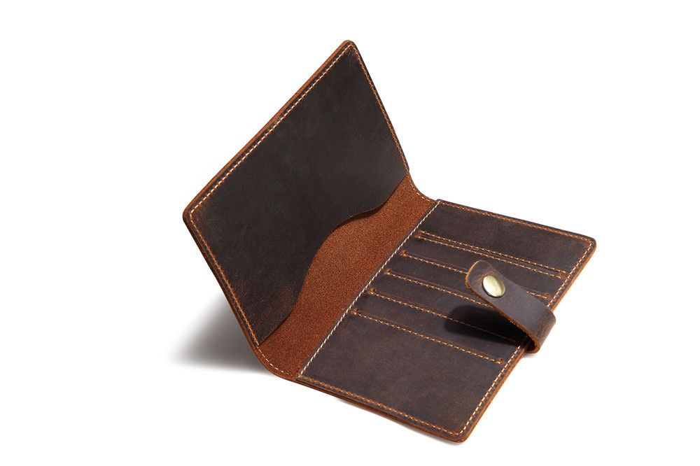 Ví Da Bò Sáp Đựng PASSPORT & CARD Đa Năng Gấp Cúc Bấm Classic Edition W108
