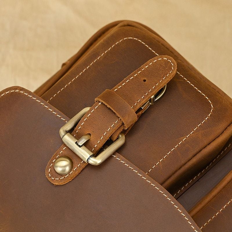 Túi Hộp Da Bò Sáp Italy đựng máy ảnh Đeo Chéo & Xách Tay Cổ Điển SBM353