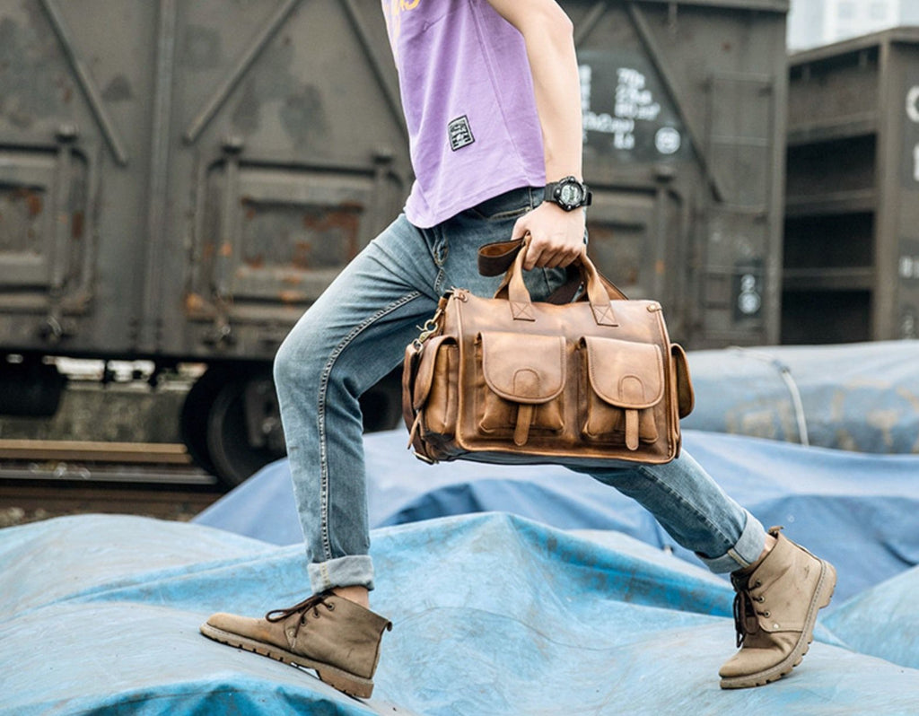 Túi Xách Da Bò VEG Patina Italy Cao Cấp Xách Tay Đựng Laptop & Hồ Sơ SBM373