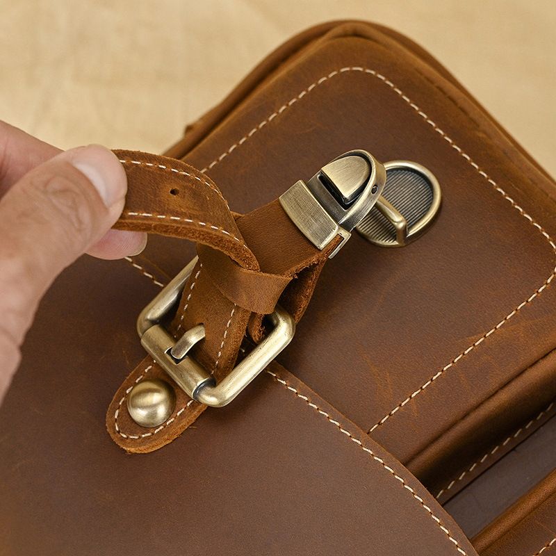 Túi Hộp Da Bò Sáp Italy đựng máy ảnh Đeo Chéo & Xách Tay Cổ Điển SBM353