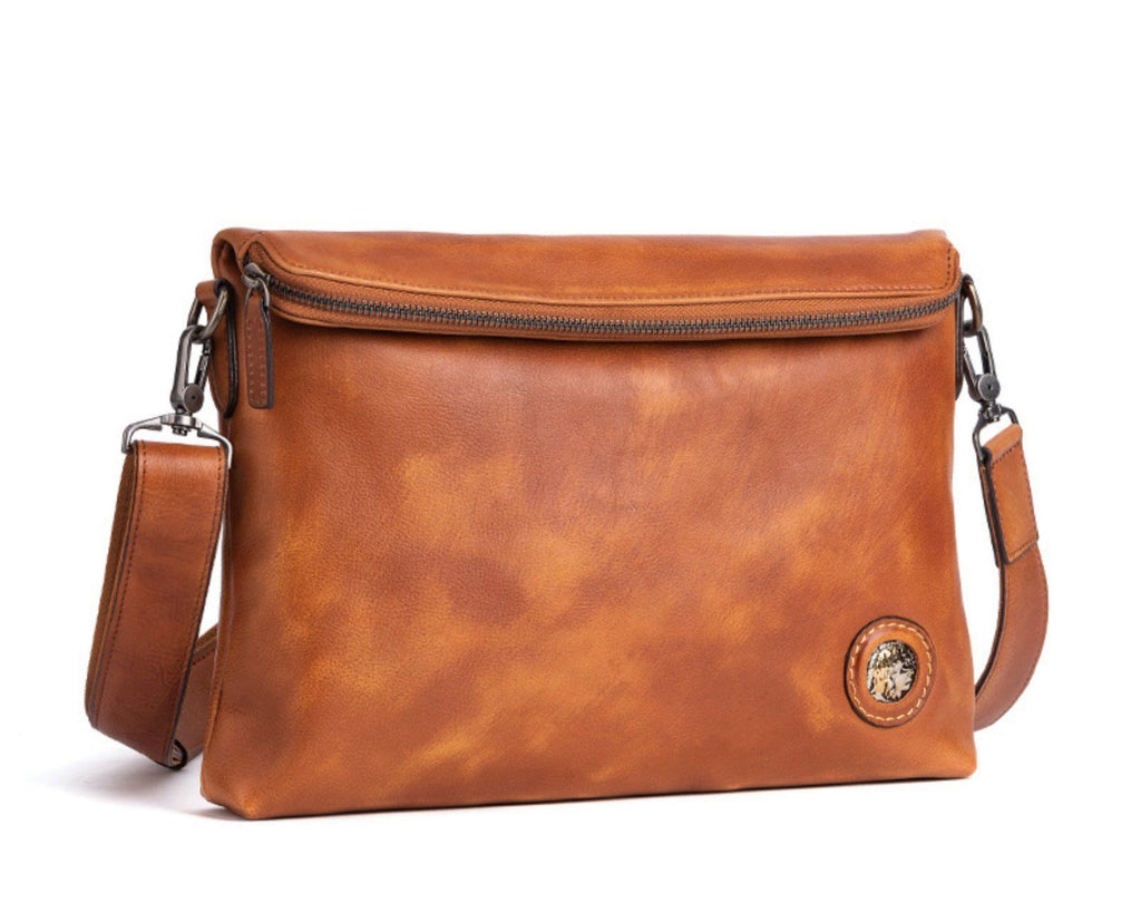 Túi Đeo Chéo Đựng iPad Da Bò VEG Patina Nhập Khẩu - Classic SBM252