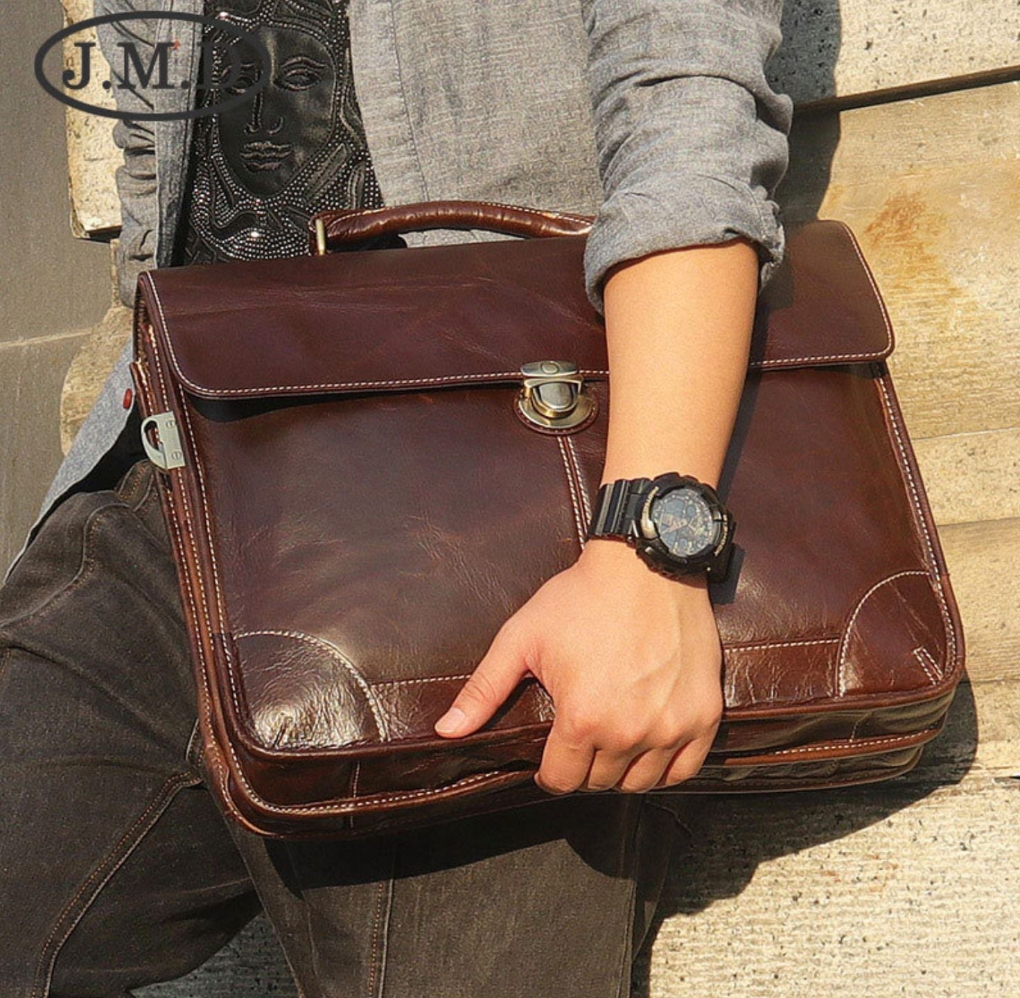 Cặp Da Doanh Nhân RETRO Cao Cấp Đựng Laptop & Hồ Sơ TUDA SBM266