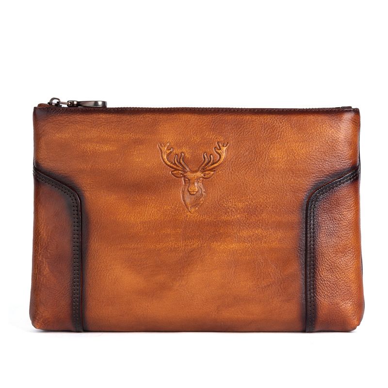 Ví Cầm Tay CLUTCH Nam Da Bò VEG Patina Ý Nhập Khẩu Cao Cấp CLH249