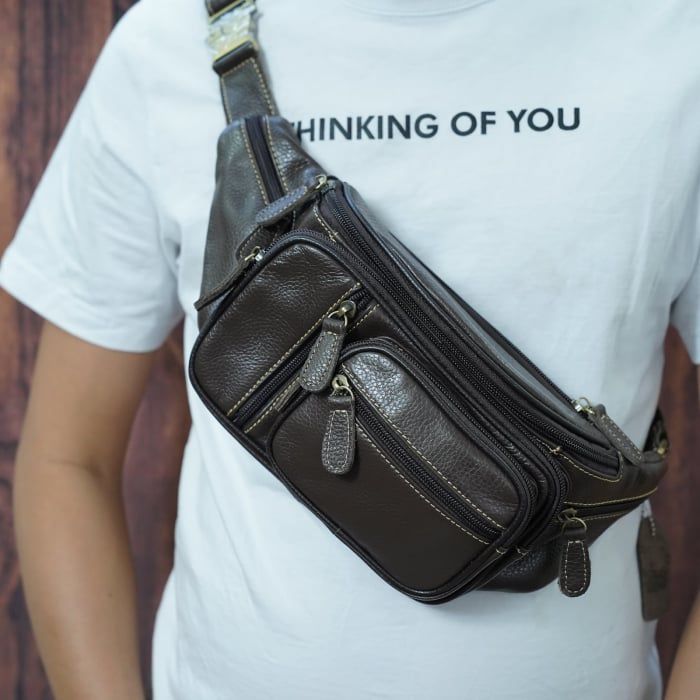 Túi Bao Tử Da Bò Thật RETRO Đeo Chéo Ngực Và Thắt Lưng SBM208