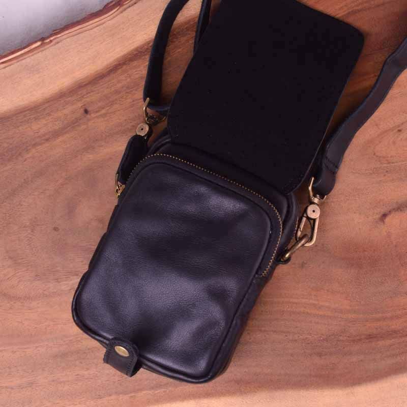 Túi da bò thật nhỏ gọn Berry & Ken RETRO - Classic edition SBM113