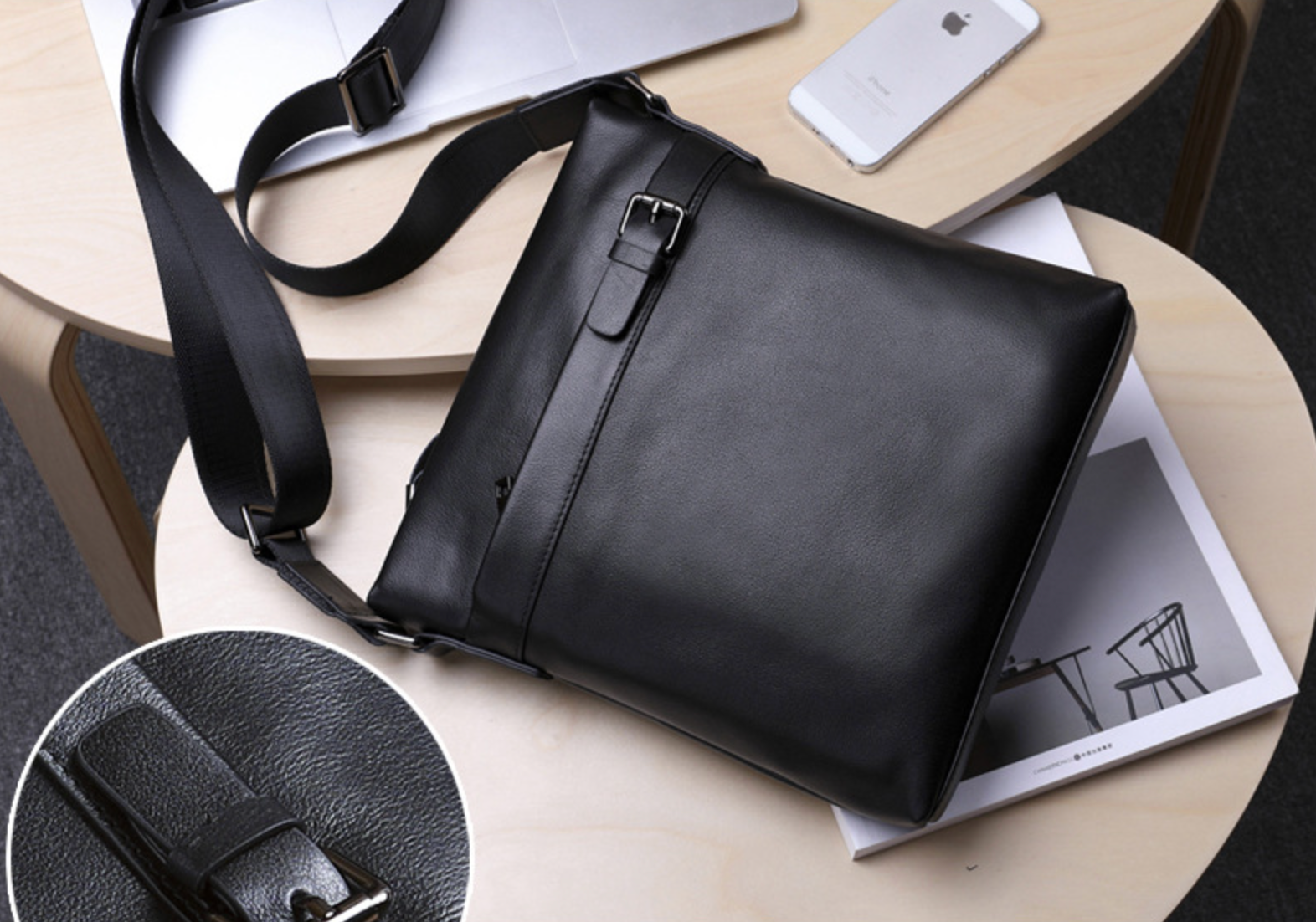 Túi Da Bò Thật Đeo Chéo Đựng IPad Classic Edition TUDA SBM317