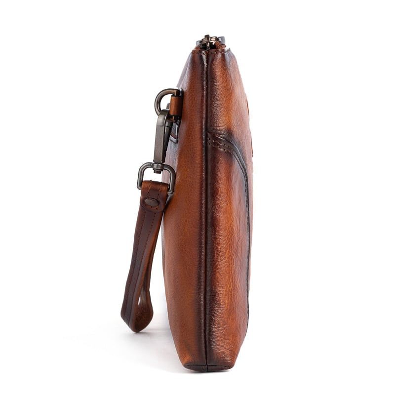 Ví Cầm Tay CLUTCH Nam Da Bò VEG Patina Ý Nhập Khẩu Cao Cấp CLH249