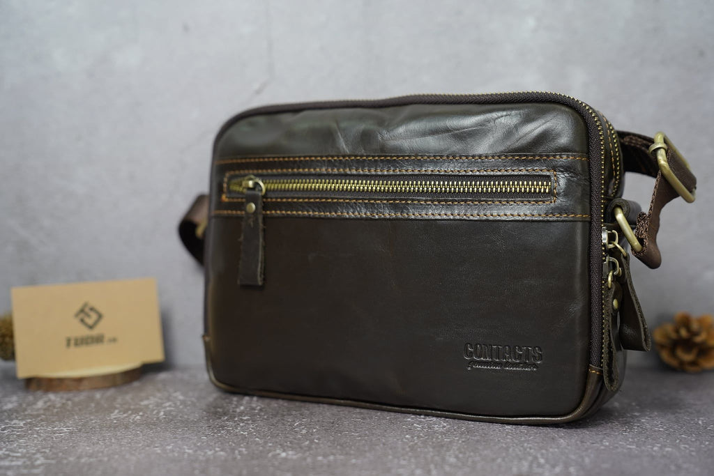 Túi Messenger Da Bò PULL UP Nhập Khẩu Đeo Chéo Đựng iPad - Classic SBM233