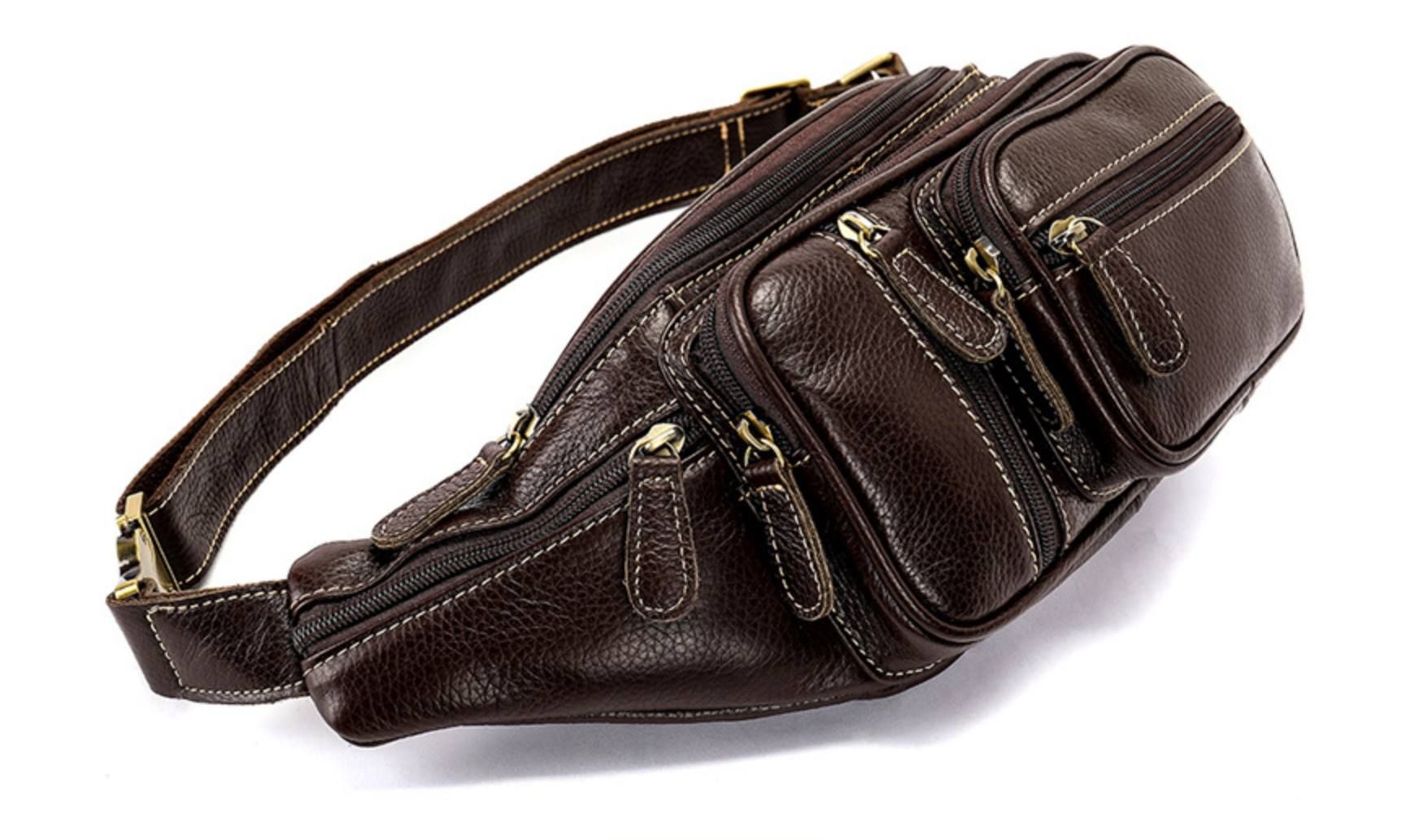 Túi Bao Tử Da Bò Thật RETRO Đeo Chéo Ngực Và Thắt Lưng SBM208