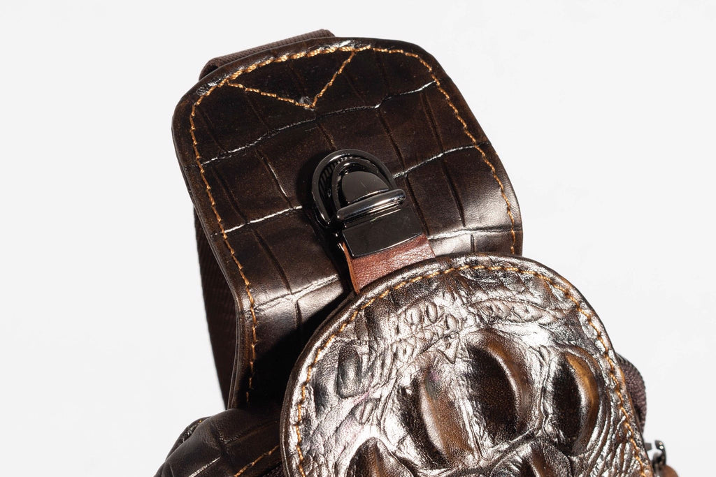 Túi Da Bò Thật đeo chéo Dập Vân Cá Sấu Berry & Ken RETRO - SBM111