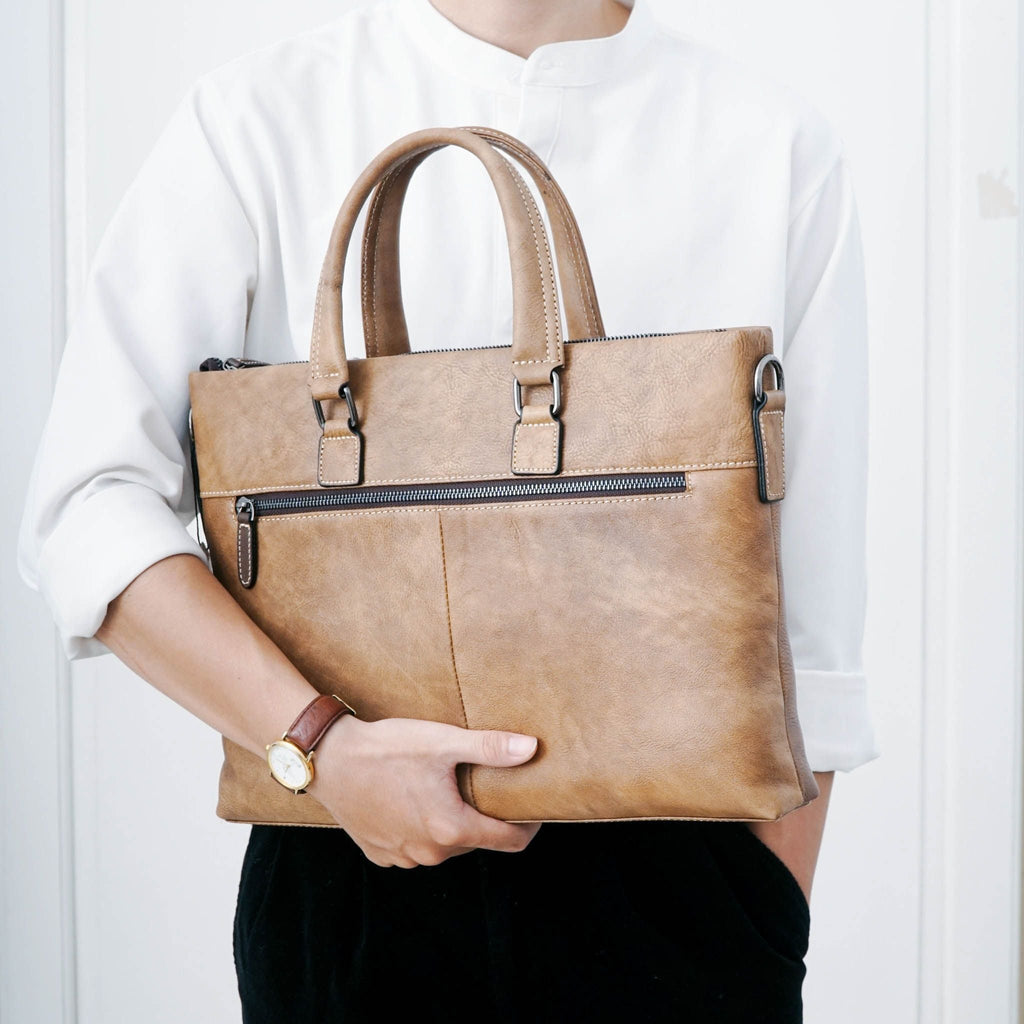 Cặp công sở Da Bò VEG Nhập Khẩu Retro chứa laptop Business Edition SBM96