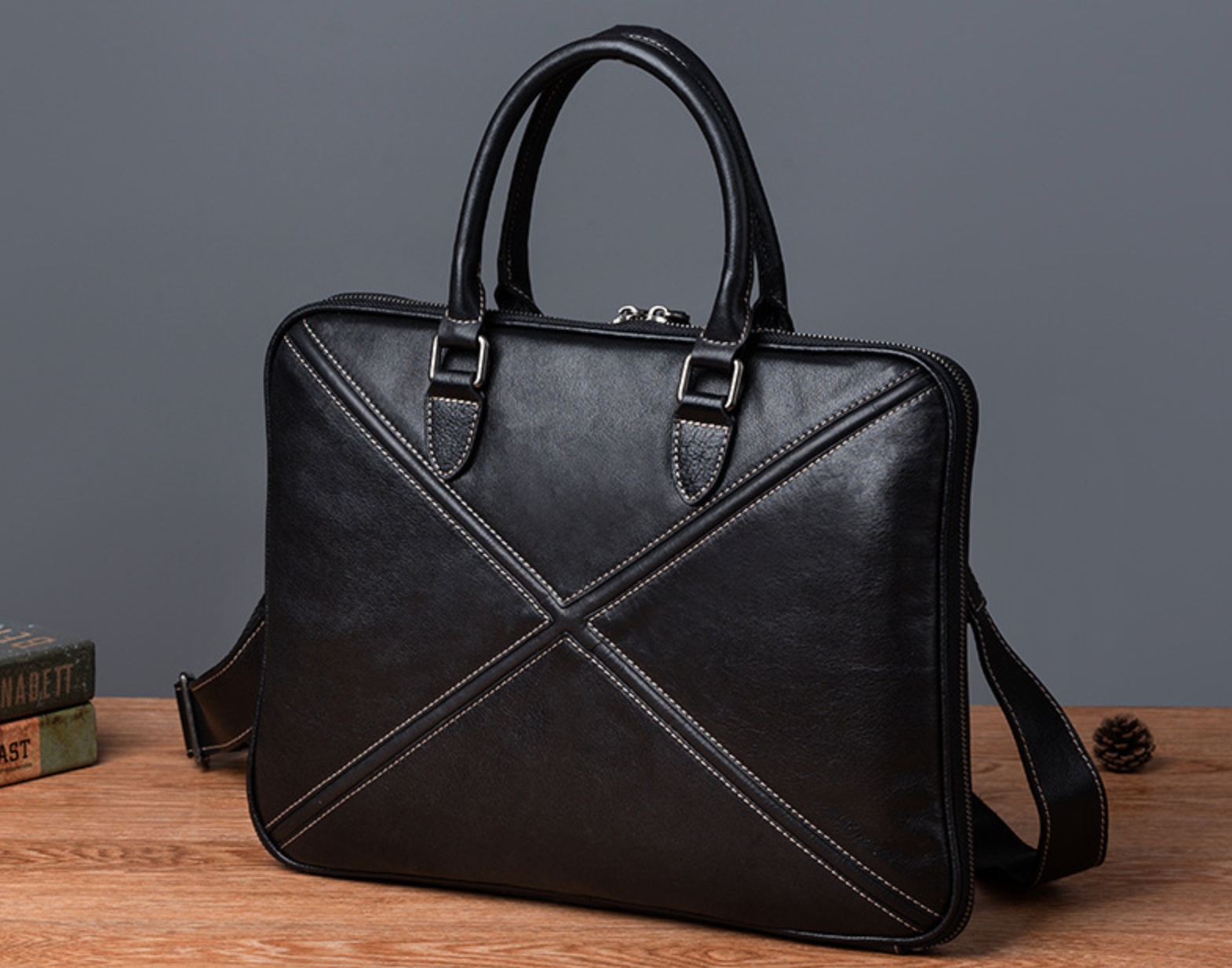 Cặp Da Bò VEG Italy Cao Cấp Xách Tay Đựng Laptop & Hồ Sơ Bussiness Men SBM243