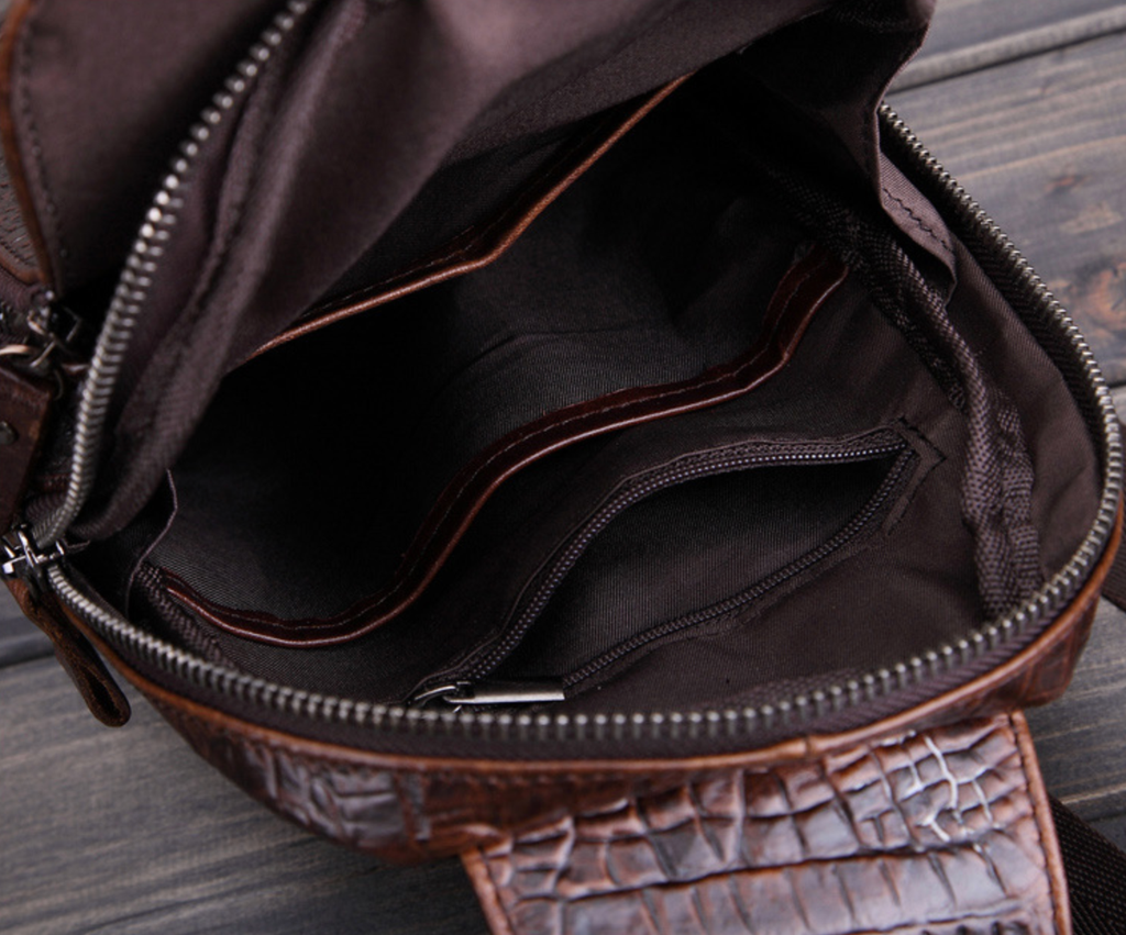 Túi Da Bò Thật đeo chéo Dập Vân Cá Sấu Berry & Ken RETRO - SBM111