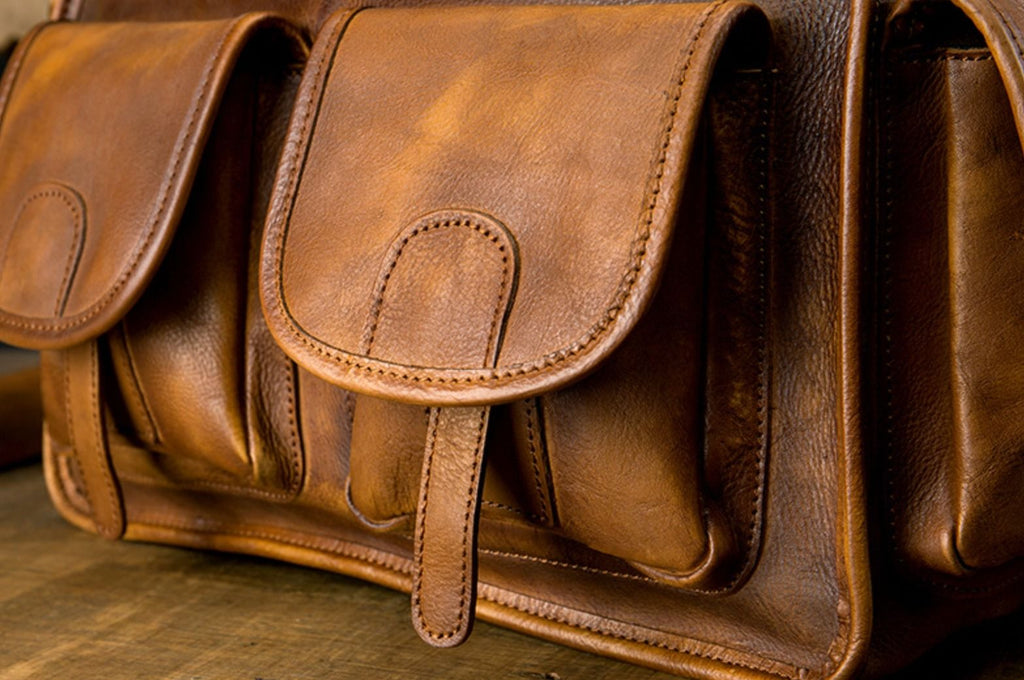 Túi Xách Da Bò VEG Patina Italy Cao Cấp Xách Tay Đựng Laptop & Hồ Sơ SBM373