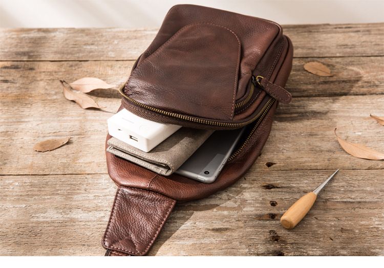 Túi Da Thật Đeo Chéo Trước Ngực VINTAGE SBM237