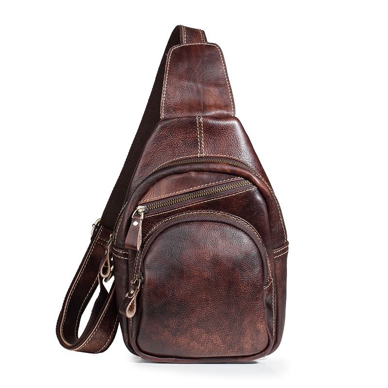 Túi da bò thật đeo chéo trước ngực SBM155