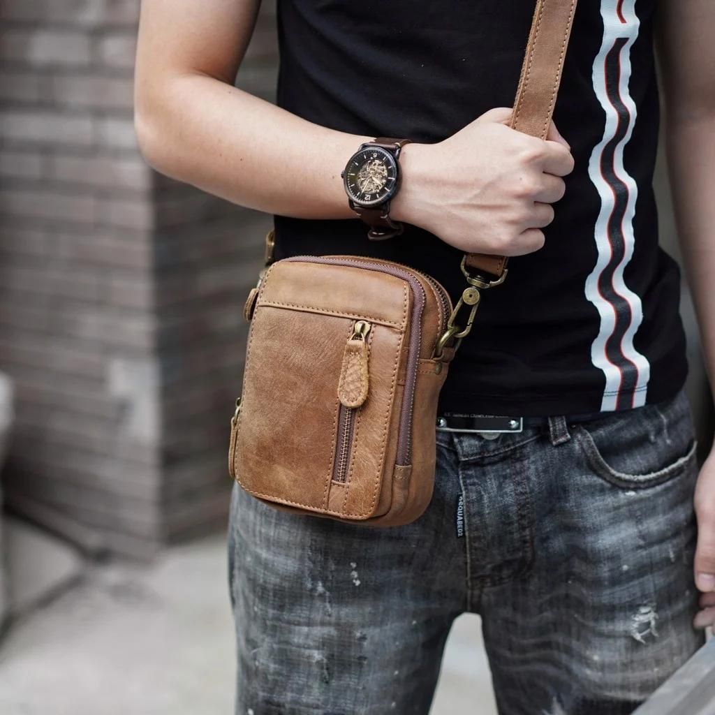 Túi da bò thật Berry & Ken RETRO mini nhỏ gọn Classic edition SBM103