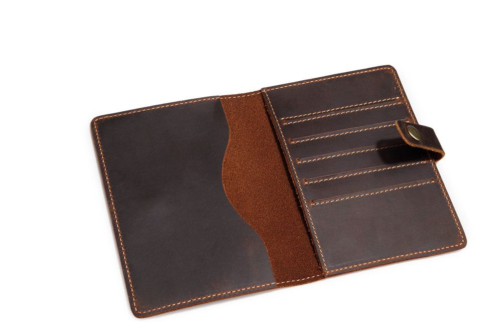 Ví Da Bò Sáp Đựng PASSPORT & CARD Đa Năng Gấp Cúc Bấm Classic Edition W108