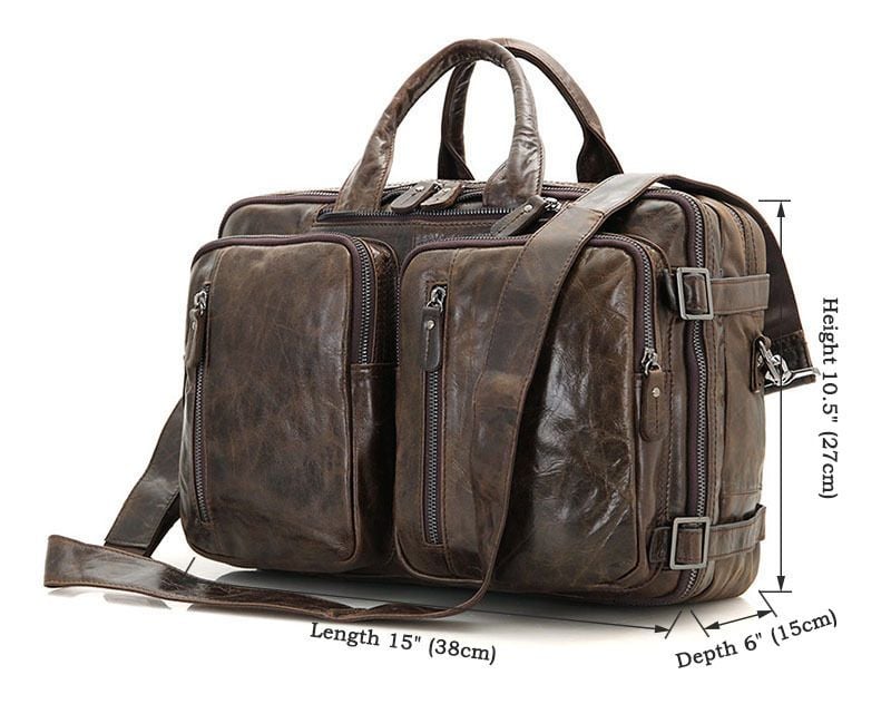 Cặp Da Thật Cao Cấp Đa Chức Năng đựng laptop VINTAGE TUDA SBM273