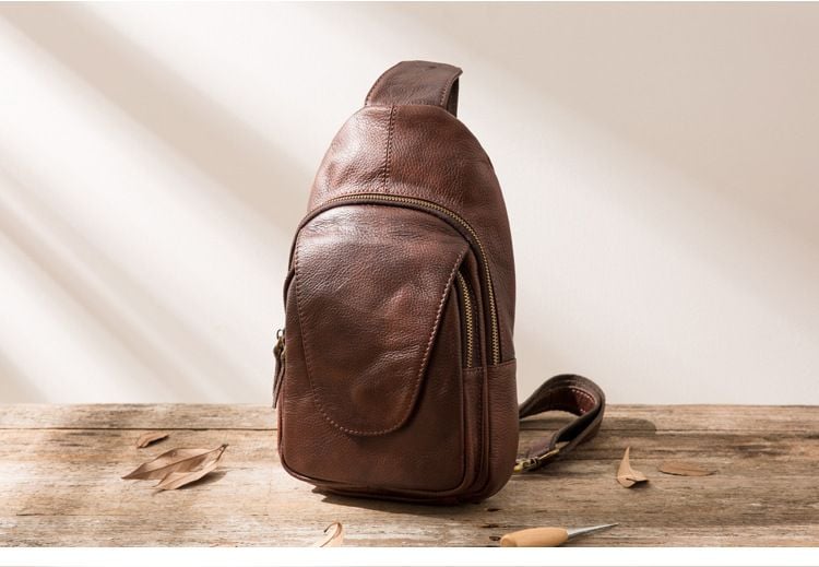 Túi Da Thật Đeo Chéo Trước Ngực VINTAGE SBM237