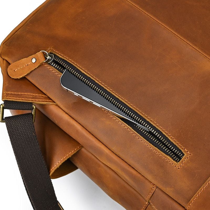 Balo Da Bò Sáp RETRO Chứa Laptop Đa Chức Năng BPL307