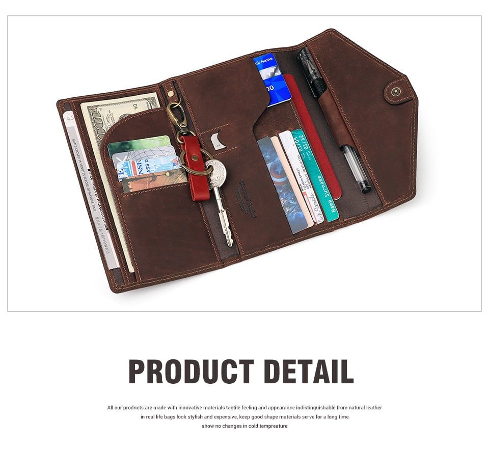 Ví Cầm Tay Da Bò Sáp Nhập Khẩu HUMERPAUL VINTAGE W236