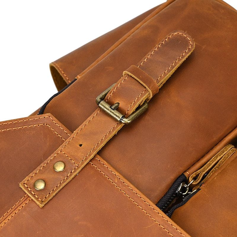 Balo Da Bò Sáp RETRO Chứa Laptop Đa Chức Năng BPL307