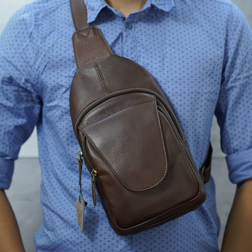 Túi Da Thật Đeo Chéo Trước Ngực VINTAGE SBM237