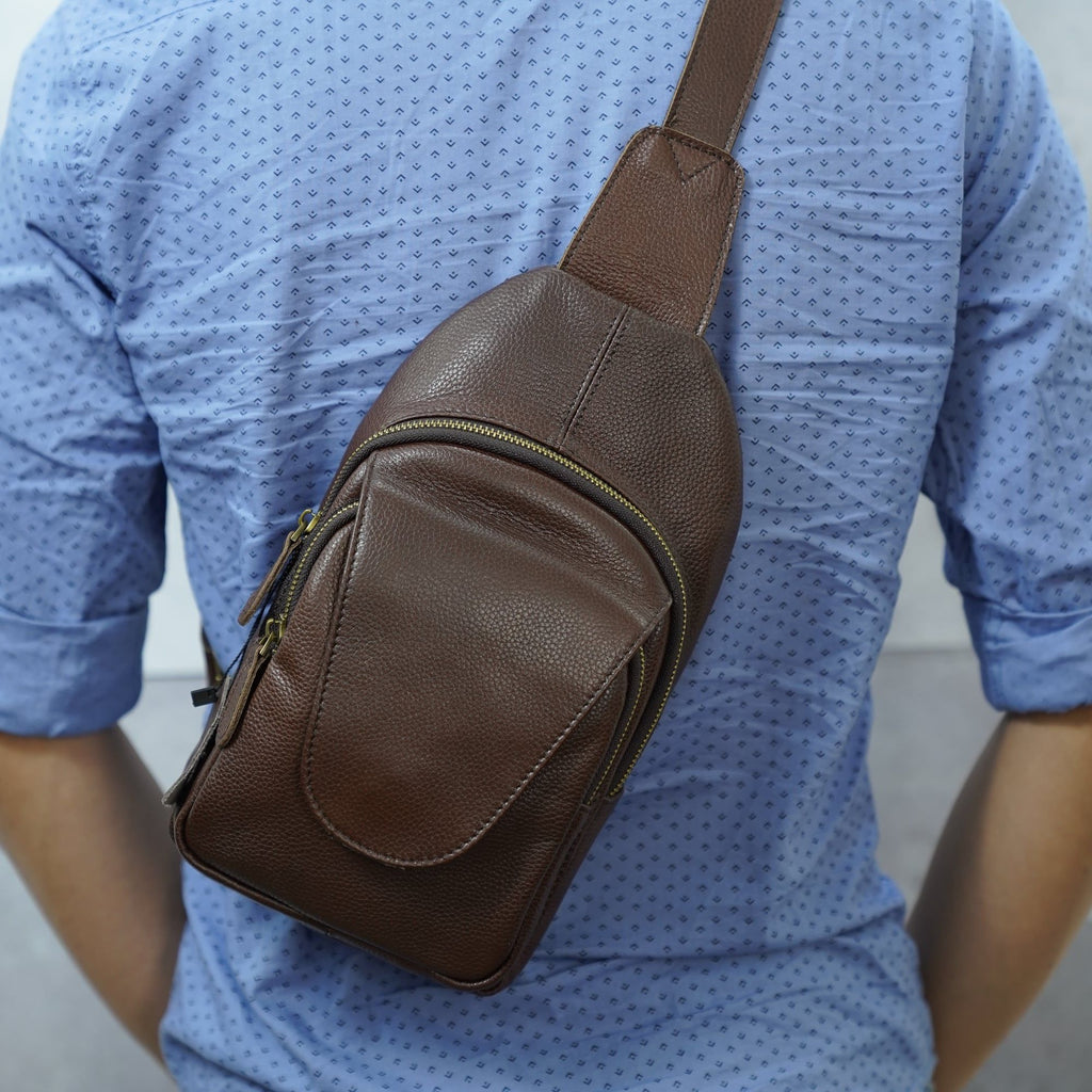 Túi Da Thật Đeo Chéo Trước Ngực VINTAGE SBM237