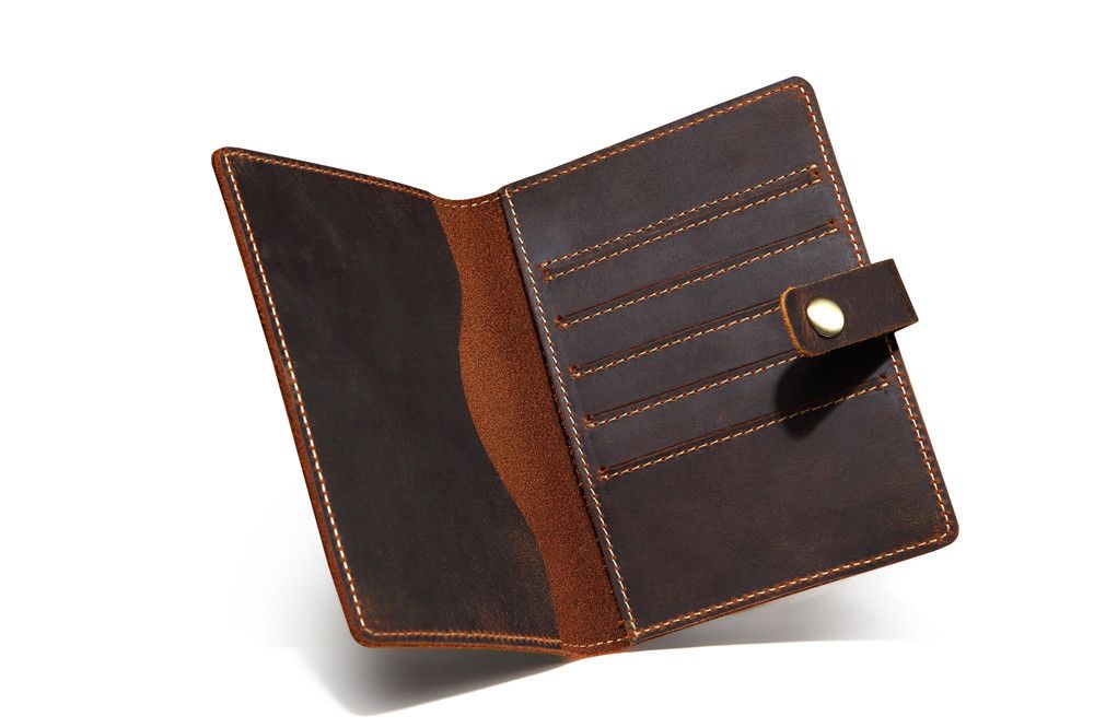 Ví Da Bò Sáp Đựng PASSPORT & CARD Đa Năng Gấp Cúc Bấm Classic Edition W108
