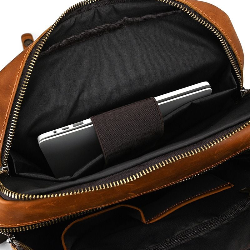 Balo Da Bò Sáp RETRO Chứa Laptop Đa Chức Năng BPL307