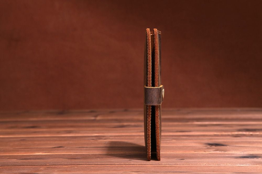 Ví Da Bò Sáp Đựng PASSPORT & CARD Đa Năng Gấp Cúc Bấm Classic Edition W108