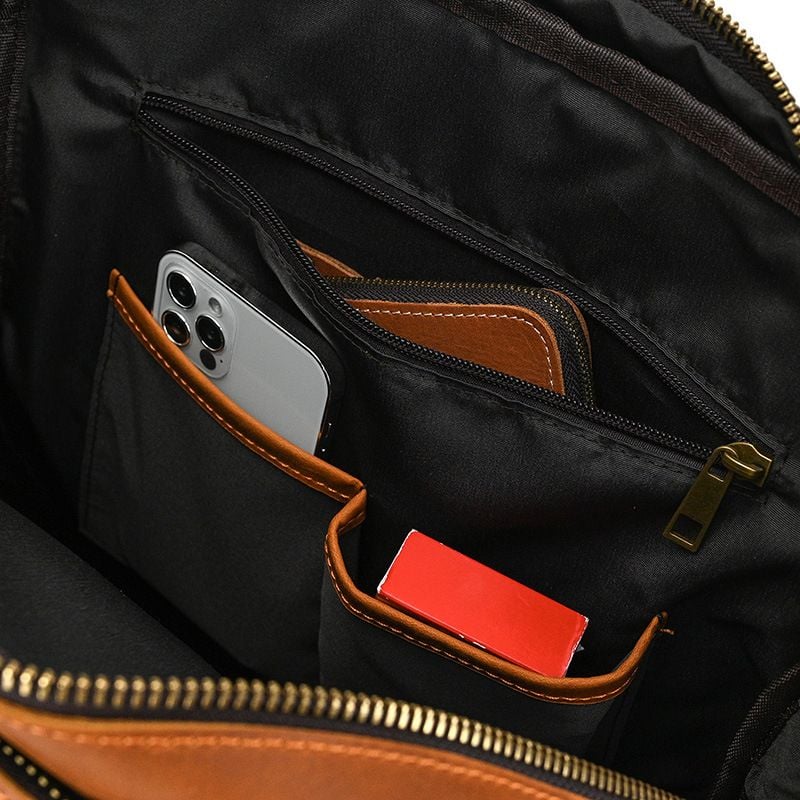 Balo Da Bò Sáp RETRO Chứa Laptop Đa Chức Năng BPL307