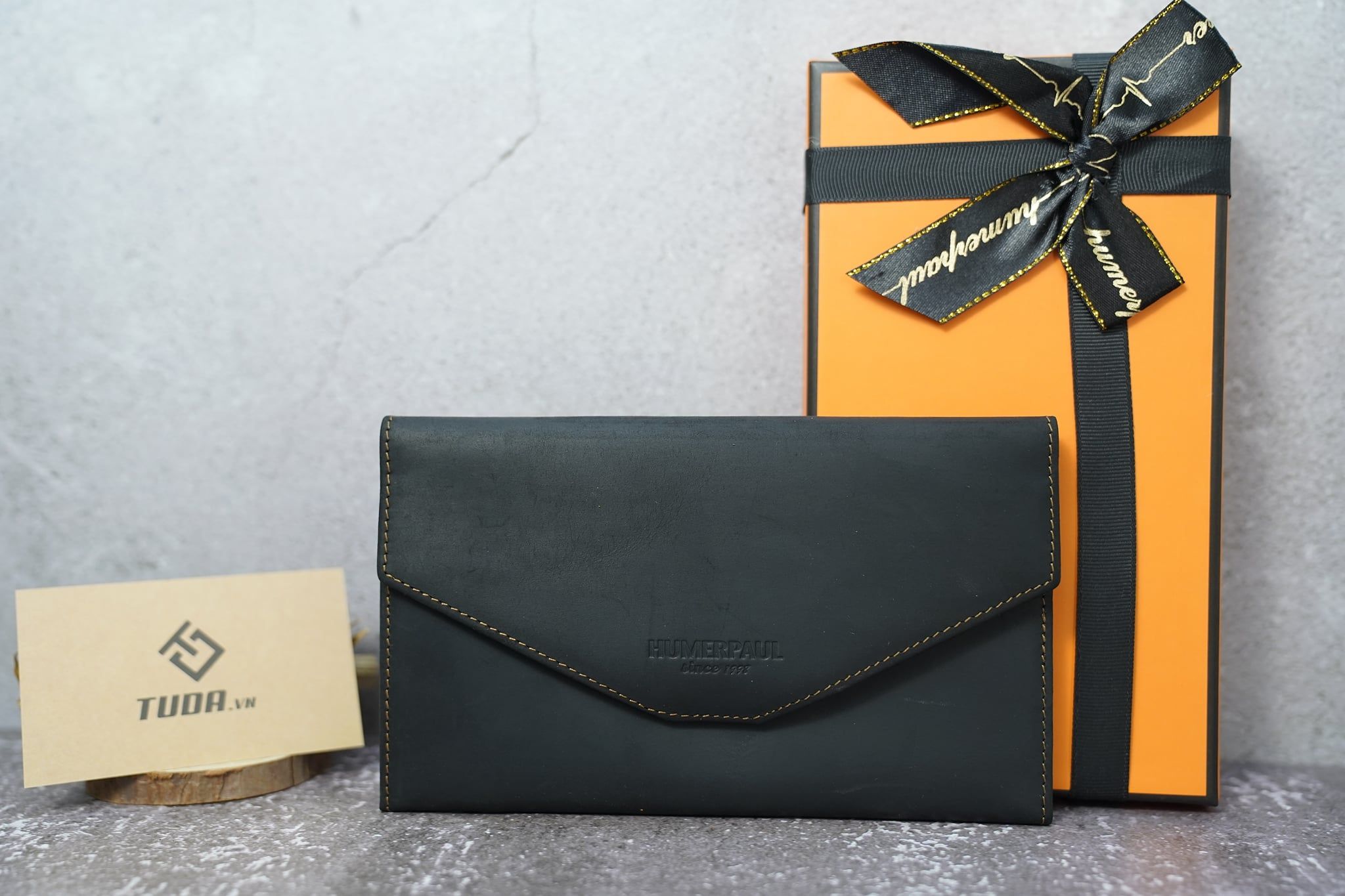 Ví Cầm Tay Da Bò Sáp Nhập Khẩu HUMERPAUL VINTAGE W236