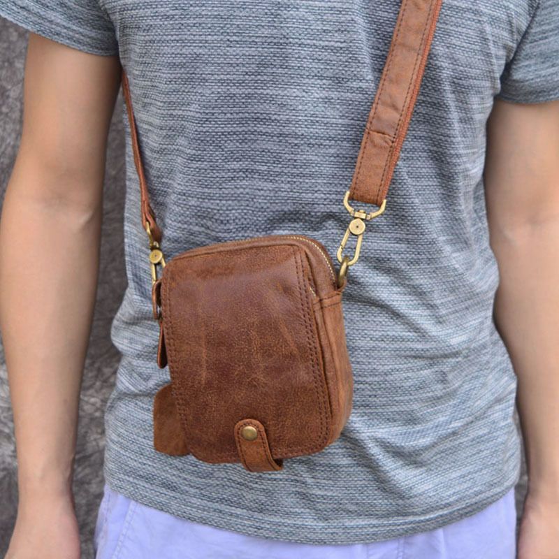 Túi da bò thật nhỏ gọn Berry & Ken RETRO - Classic edition SBM113