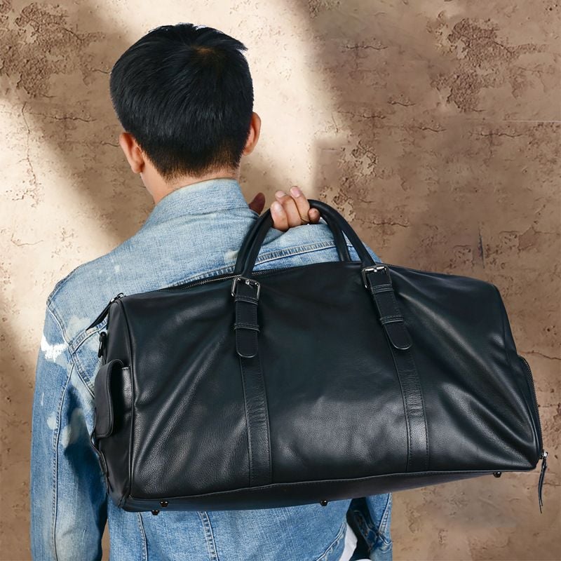 Túi Du Lịch Da Bò Thật Dung Tích Lớn Có Ngăn Chứa Giầy Phong Cách Âu Mỹ TBL416