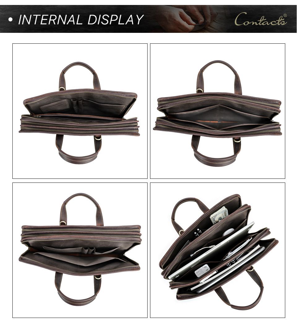 Cặp Công Sở Nam Nhiều Ngăn Bằng Da Nguyên Hạt Black Angel TUDA SBM408