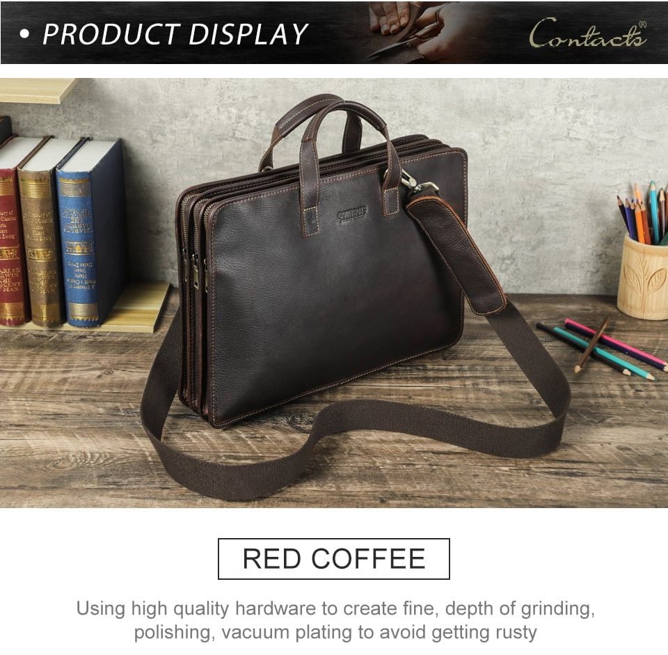 Cặp Công Sở Nam Nhiều Ngăn Bằng Da Nguyên Hạt Black Angel TUDA SBM408